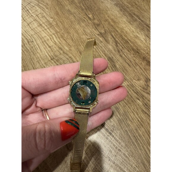 VTG Texas Instrumenets Quartz Watch Women Gold Tone LCD Digital ~Missing Back - Picture 2 of 3